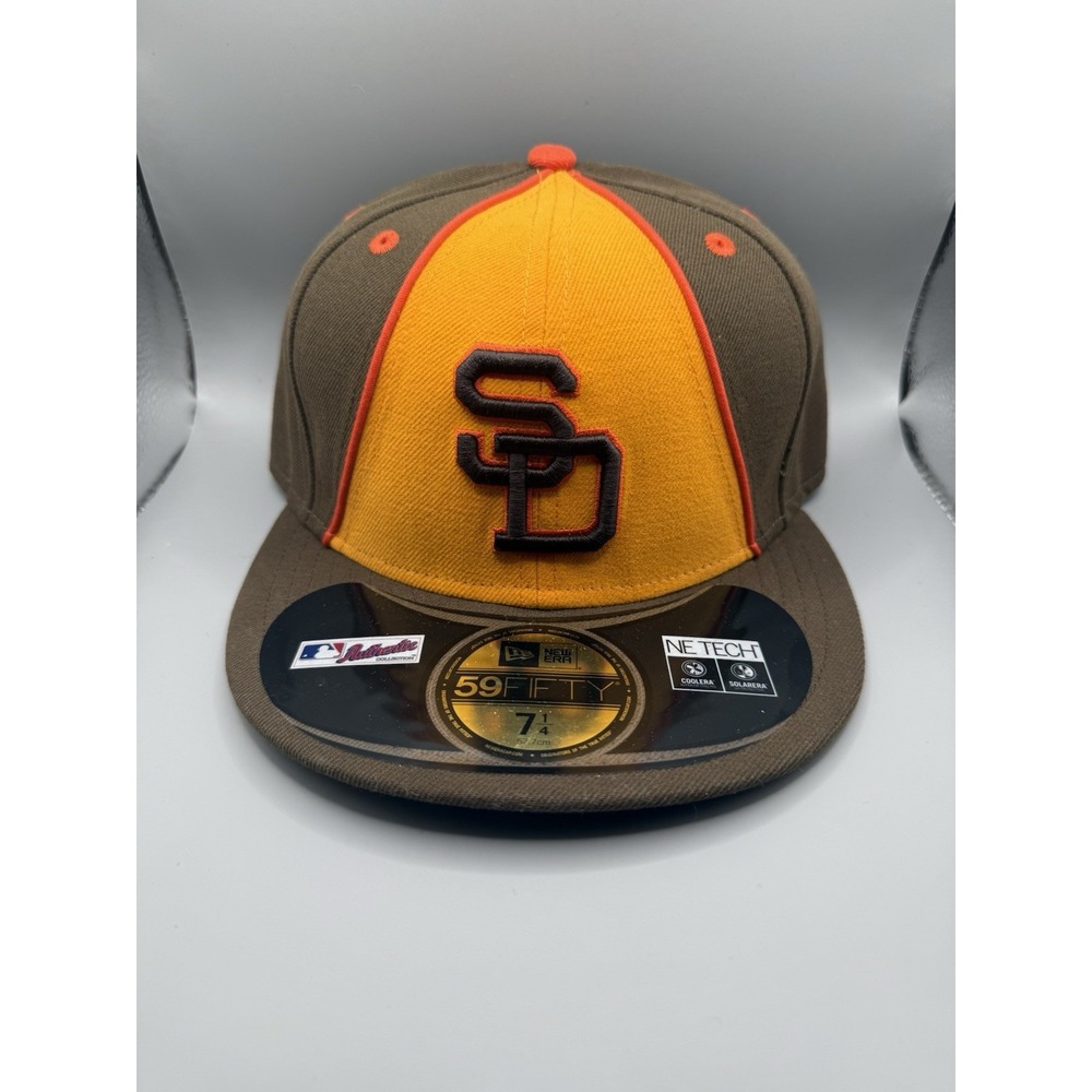 San Diego Padres New Era 59FIFTY Fitted Hat 7 1/4 Orange Black MLB Baseball